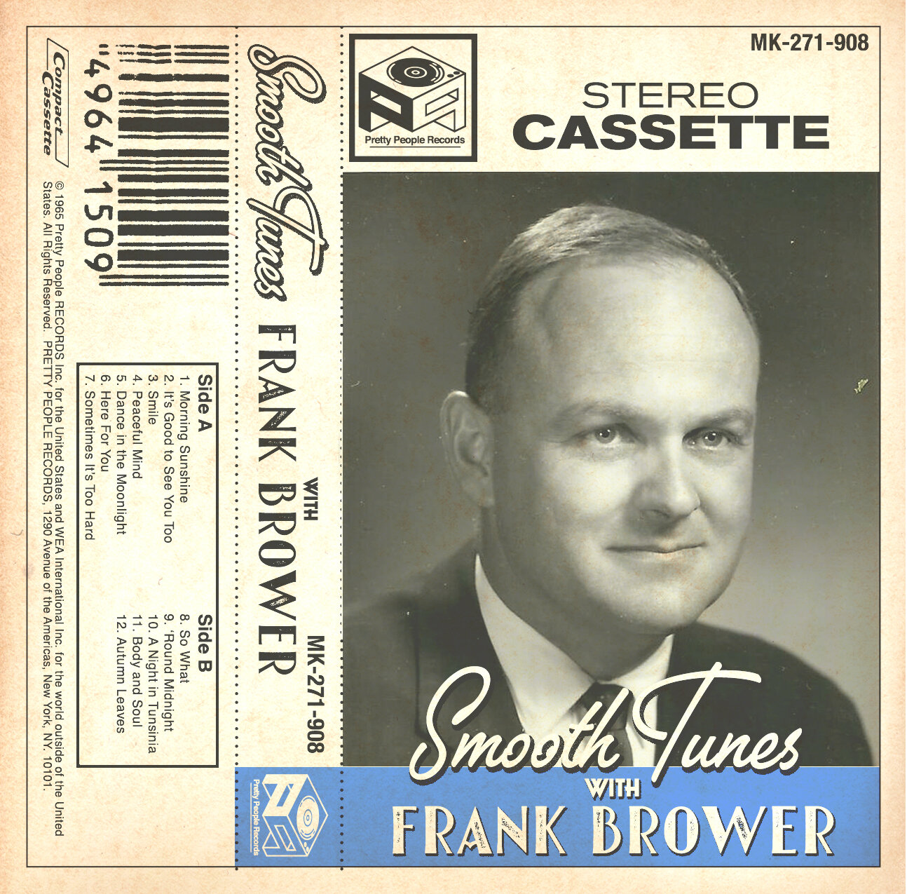 Smooth Tunes with Frank Brower - Design for the cassette jacket as seen in the final film.