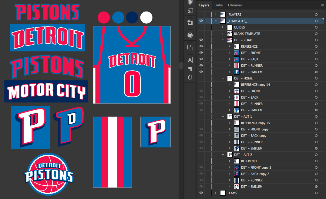 Creating an Andre Drummond (Pistons) jersey.